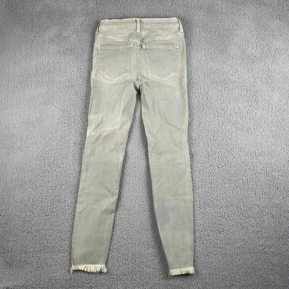 Free People Women's SZ. 26 Gray Cotton Elastane Button Fly Skinny Jeans - Picture 11 of 12